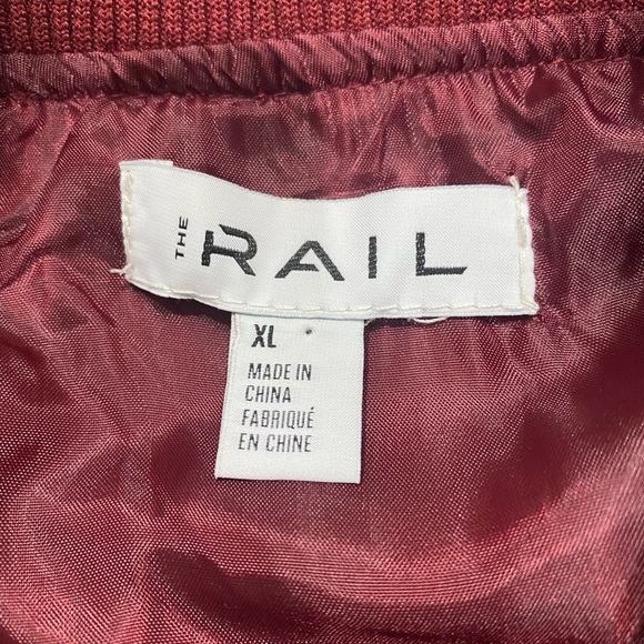 EUC The RAIL Nordstrom Men’s Nylon Bomber Jacket Retro Burgundy Size XL - Picture 4 of 6